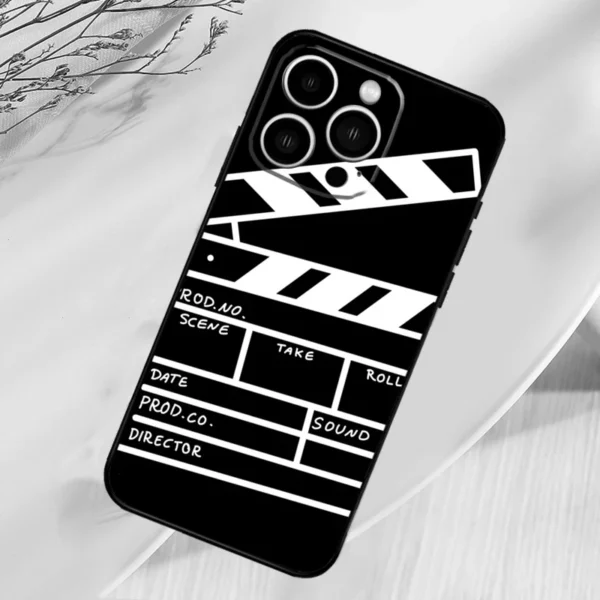 ⁦Clapperboard For iPhone X XR XS Max Plus Case For Apple iPhone 11 12 13 14 15 16 Pro Max Mini Cover⁩ - الصورة ⁦3⁩